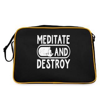 Meditate And Destroy - Retro Bag - black/gold - Back