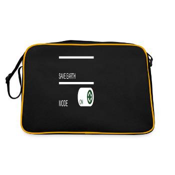 Save Earth Mode Earth Protection Support Awareness - Retro Bag - black/gold - Back