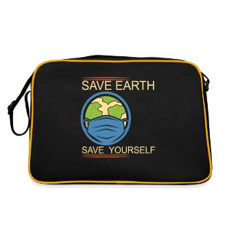 Sauvez la Terre Sauvez-vous Jour de la Terre - Sac Retro - noir/or - Dos