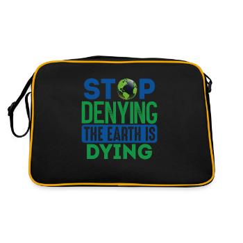 Stop Denying The Earth Is Dying Earth Protection - Retro Bag - black/gold - Back