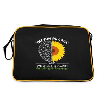 The Sun Will Rise And We Will Try Again Mental - Retro Bag - black/gold - Back