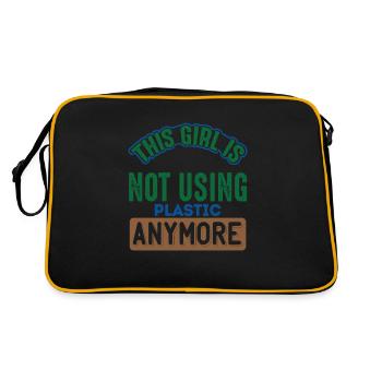 This Girl Is Not Using Plastic Anymore Sea - Retro Bag - black/gold - Back