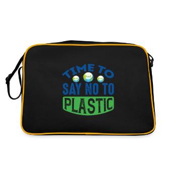 Time To Say No To Plastic Earth Protection Support - Retro Bag - black/gold - Back