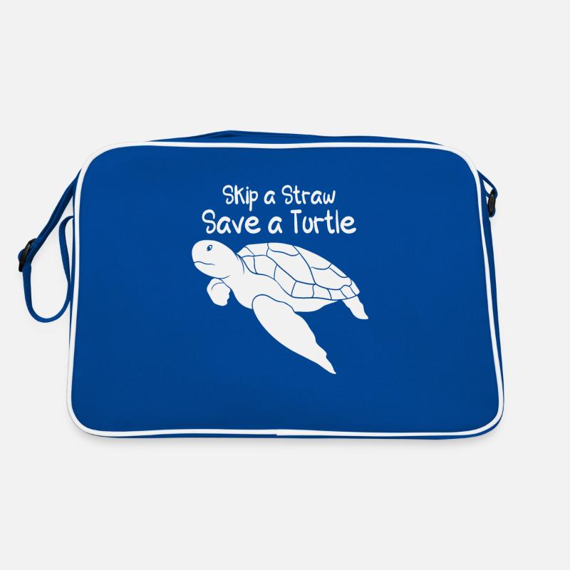 Überspringen Sie einen Strohhalm Save A Turtle Sea Protection Support Retro Tasche