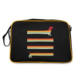 Long Wiener Dog Retro teckel - Sac Retro - noir/or - Dos