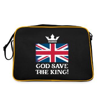 God Save the King Charles III Krönung 2023 - Retro Tasche - Schwarz/Gold - Hinten