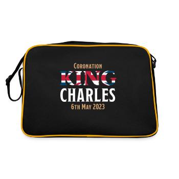 Krönung König Karl III. 6. Mai 2023 - Retro Tasche - Schwarz/Gold - Hinten