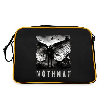 Mothman Distressed Creepy Sichtung Foto Cryptid - Retro Tasche - Schwarz/Gold - Hinten