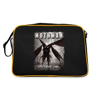 Mothman City Point Pleasant Cryptid - Retro Tasche - Schwarz/Gold - Hinten