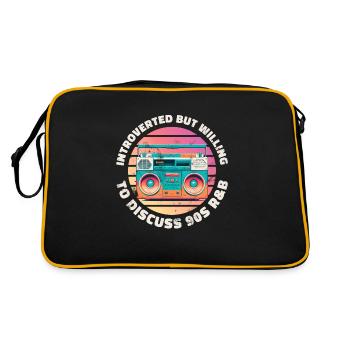 introverted but willing to discuss 90s R&B Retro - Retro Bag - black/gold - Back