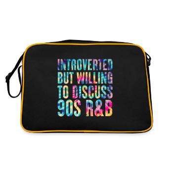 introverted but willing to discuss 90s R&B Tie Dye - Retro Bag - black/gold - Back