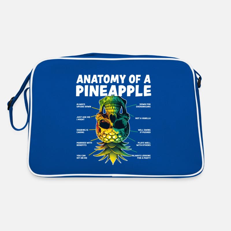 Anatomie einer Ananas auf dem Kopf stehende Ananas Retro Tasche