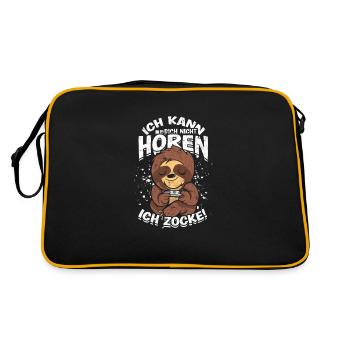 Ich kann dich nicht hören ich zocke! - Videospiel - Retro Tasche - Schwarz/Gold - Hinten
