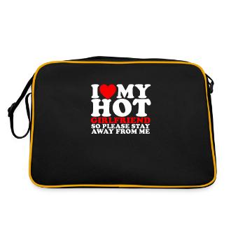 I LOVE MY HOT GIRLFRIEND SO STAY AWAY FROM ME - - Retro Bag - black/gold - Back