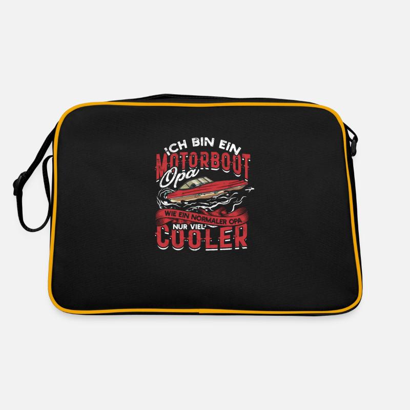 ich bin ein motorboot opa viel cooler - Retro Tasche