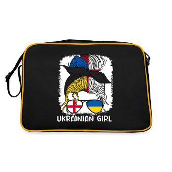 Moitié Anglais Moitié Ukrainien Fille Ukraine Angleterre - Sac Retro - noir/or - Dos