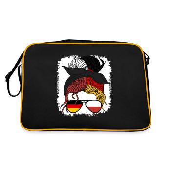Deutschland Polonais Fille Pologne Allemagne Polska Maman - Sac Retro - noir/or - Dos