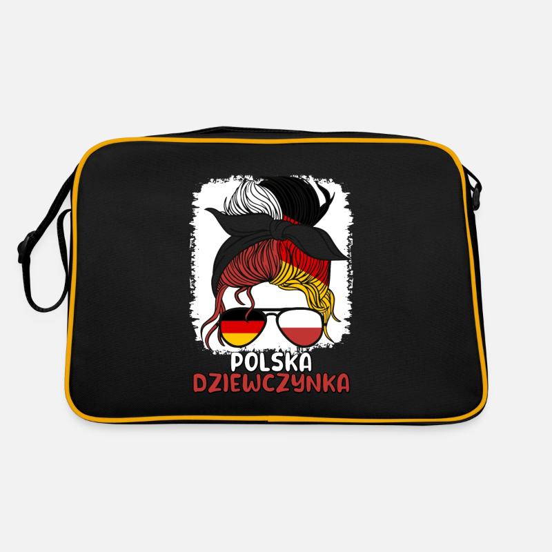 Polska dziewczyna Halbdeutsches polnisches Mädchen Polen - Retro Tasche - Schwarz/Gold