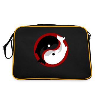 Yin Yang Whale - Retro Bag - black/gold - Back