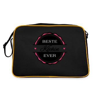 Beste Köchin ever - Retro Tasche - Schwarz/Gold - Hinten