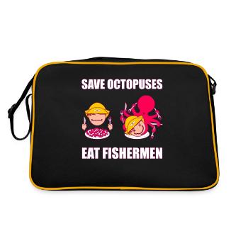 SAVE OCTOPUSES - Sac Retro - noir/or - Dos
