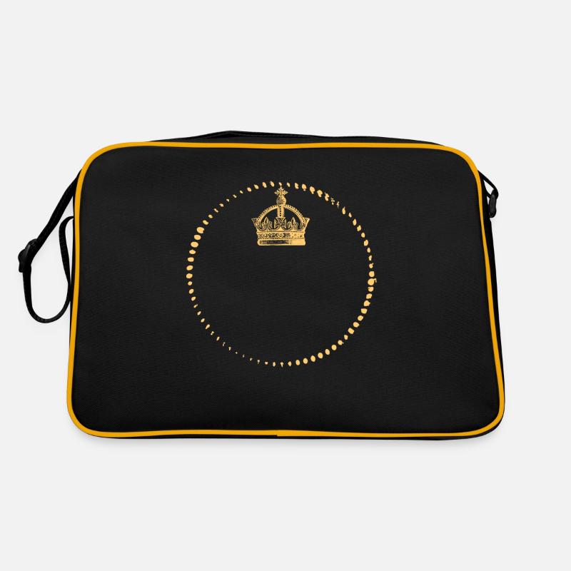 Crown - King - Queen - PROPRE TEXTE D'ENTRÉE - Sac Retro - noir/or