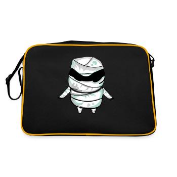 halloween Mumie - Retro Tasche - Schwarz/Gold - Hinten