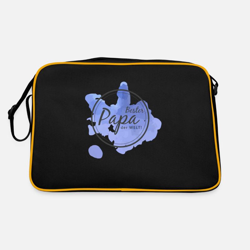 Bester Papa der Welt - Retro Tasche - Schwarz/Gold