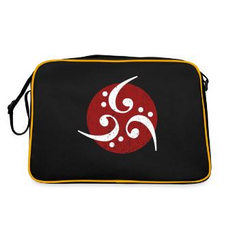 Bassschlüssel Vintage Musik Geschenk - Retro Tasche - Schwarz/Gold - Hinten