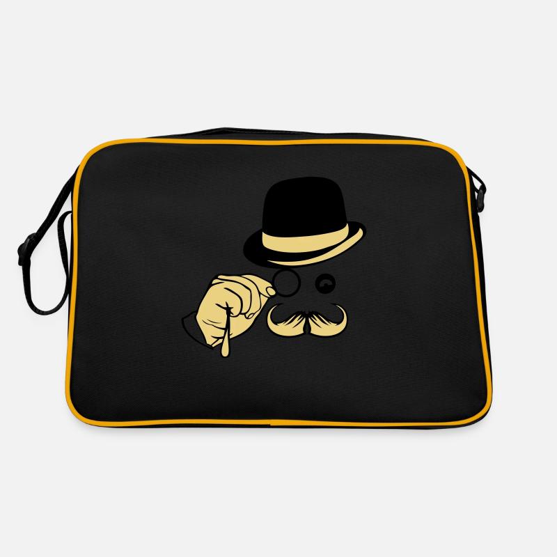 smiley hat monocle mustache melon Retro Bag