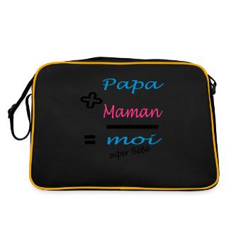 Papa + Maman = MOI super bébé - Sac Retro - noir/or - Dos