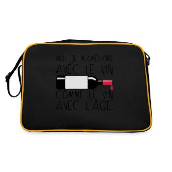 citation ameliore vin age bouteille humo - Sac Retro - noir/or - Dos