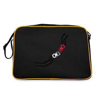 collision 2 cars accident crash total damage crush - Retro Bag - black/gold - Back
