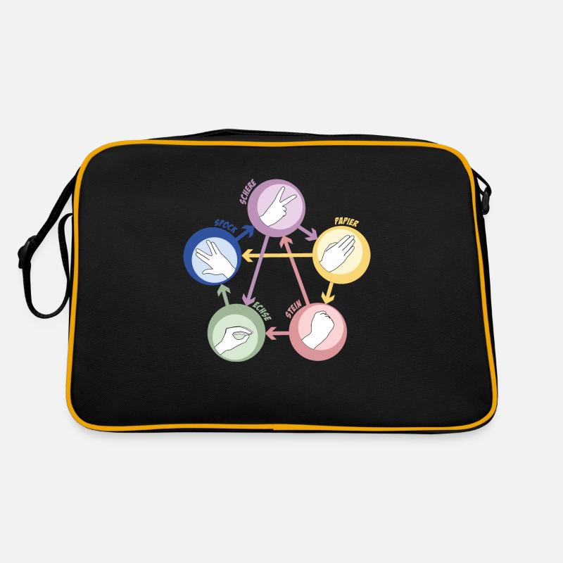 Spock Stone Scissors - Big Bang - Retro Bag - black/gold