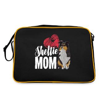 Sheltie Mom Gift for a Proud - Retro Bag - black/gold - Back