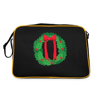 Kranz Weihnachten - Retro Tasche - Schwarz/Gold - Hinten