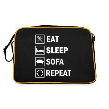 Eat Sleep Sofa Repeat funny Quote Saying - Retro Bag - black/gold - Back