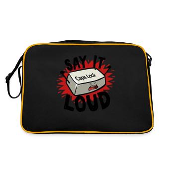 Capslock Keyboard Gift for a Computer Nerd - Retro Bag - black/gold - Back