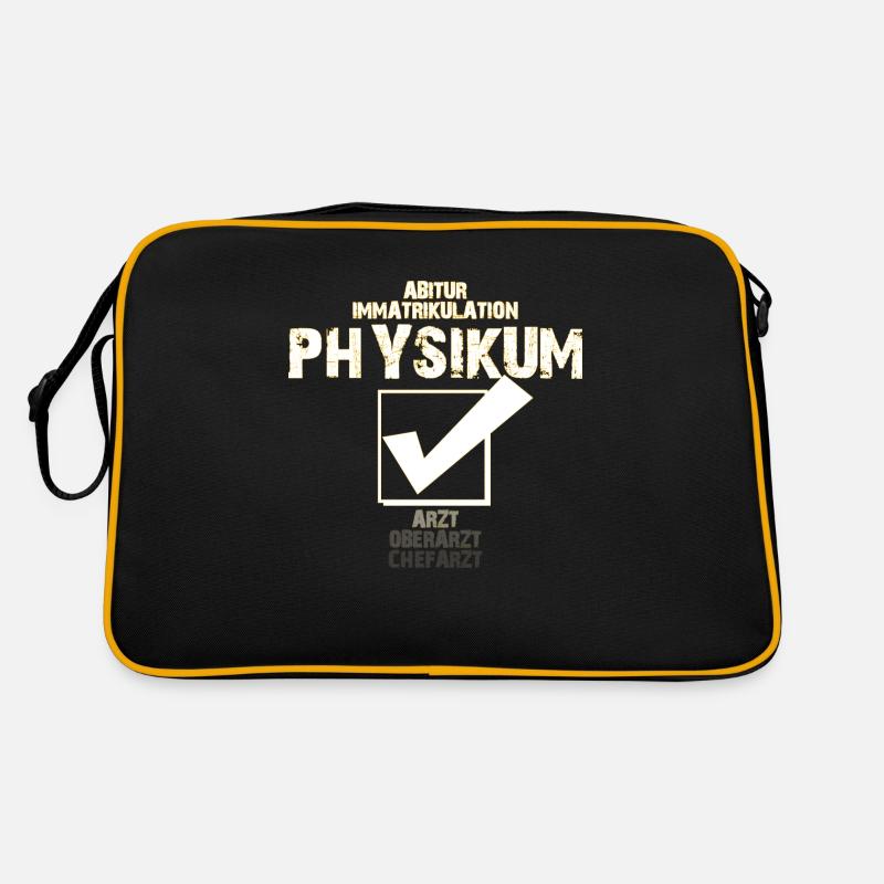Physikum geschafft Geschenk - Retro Tasche - Schwarz/Gold