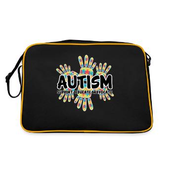 Autism Awareness Support Educate Advocate - Retro Bag - black/gold - Back