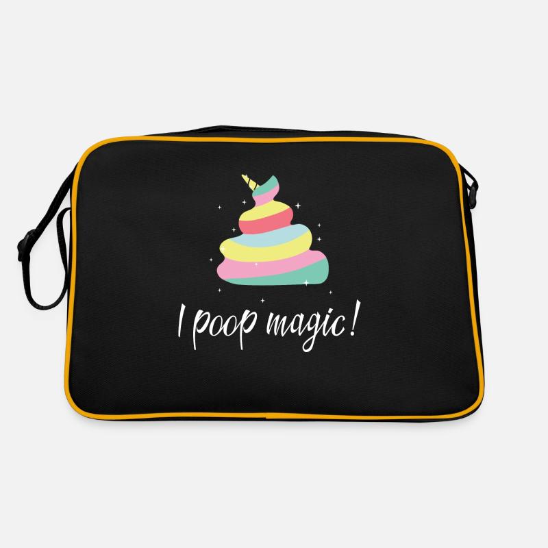 Ich kacke magischen Einhorn Glitzer Retro Tasche