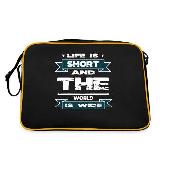 all in travel bug unique travelling inspirational - Retro Tasche - Schwarz/Gold - Hinten