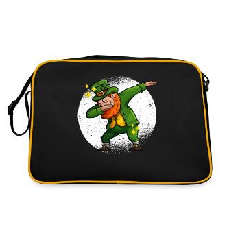 Dabbing Leprechaun St. Patrick's Day Irish Clover - Retro Bag - black/gold - Back