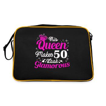 Birthday Queen turns 50 50th birthday Women - Retro Bag - black/gold - Back