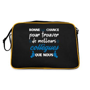 départ collègue de travail - Sac Retro - noir/or - Dos