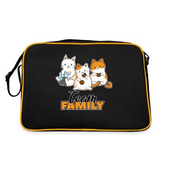 team family cat biscuits work colleagues seekatze - Retro Bag - black/gold - Back