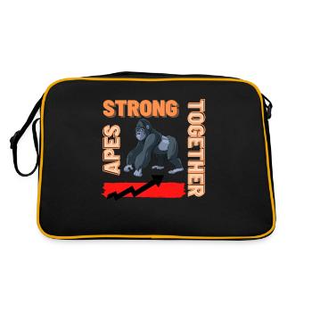 Ape's Strong Together - Retro Tasche - Schwarz/Gold - Hinten