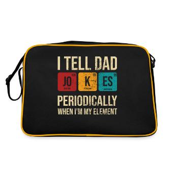 Ich erzähle Papa regelmäßig Witze - Retro Tasche - Schwarz/Gold - Hinten