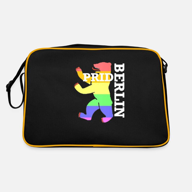 LGBT Berlin Pride Bär - Retro Tasche - Schwarz/Gold