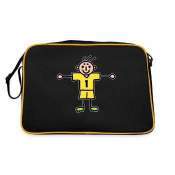 Goalkeeper Number One - Stick Figure Yellow Jersey - Retro Bag - black/gold - Back